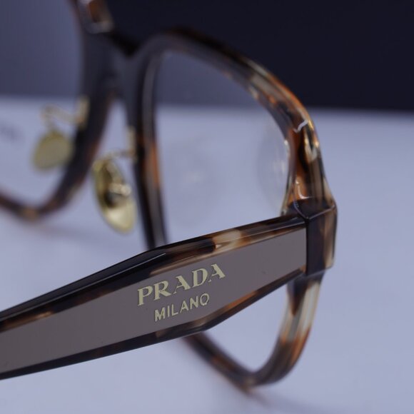 Prada PRB07VD 07R1O1 Square Eyeglasses - Havana Caramel 56mm - Picture 5 of 8